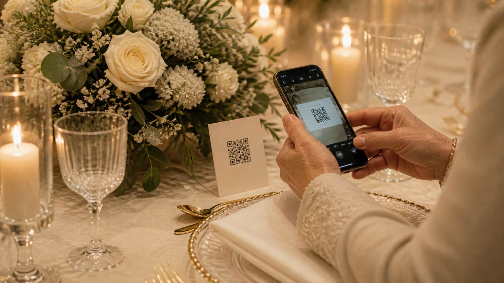 A candid wedding moment used to compare photo collection methods