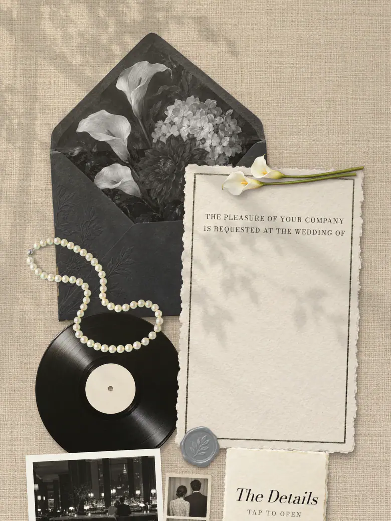 Black Tie — Charcoal & Silver invitation