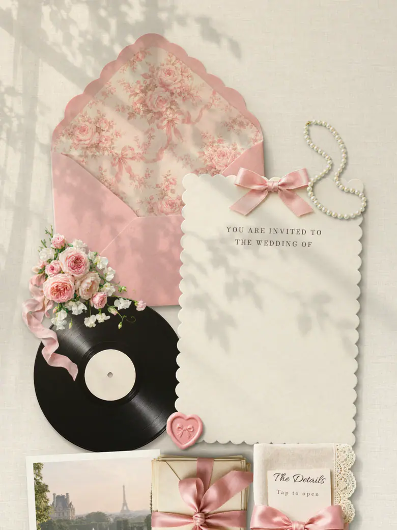 The Coquette — Blush & Pearl invitation