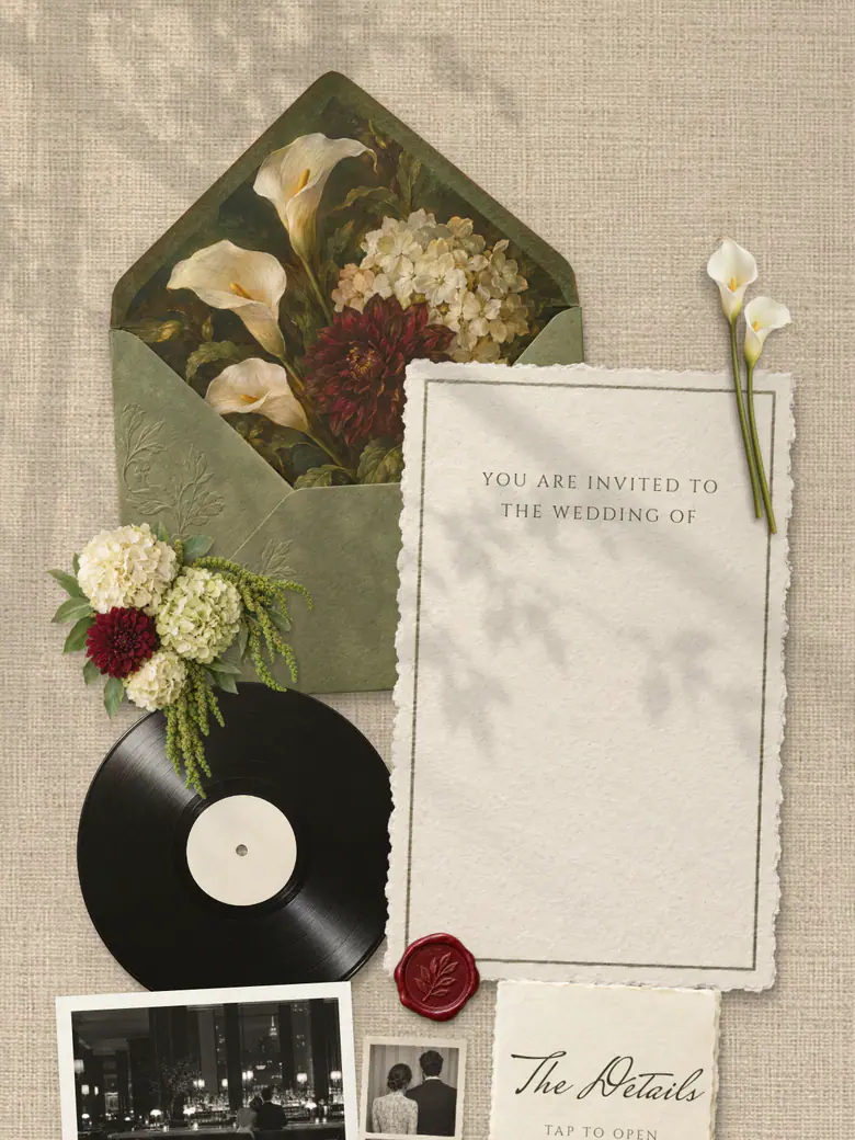 The Keepsake Table — Sage & Merlot invitation